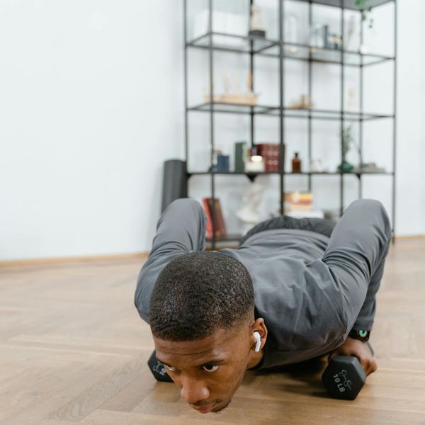 Man doing push-ups with perfect form.