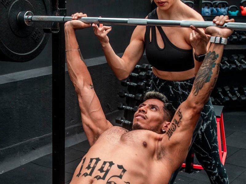 Man focusing before a workout session in a calm environment.